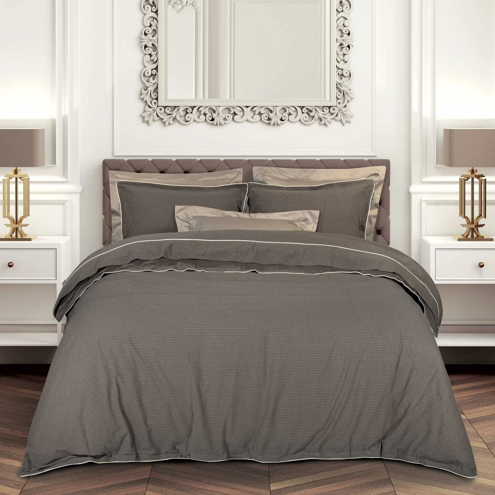 Φωτογραφία προϊόντος: Σετ Σεντόνια 250x270 King Essential Greenwich Polo Club 2375 Dark Taupe 100% βαμβακερόΧωρίς Λάστιχο