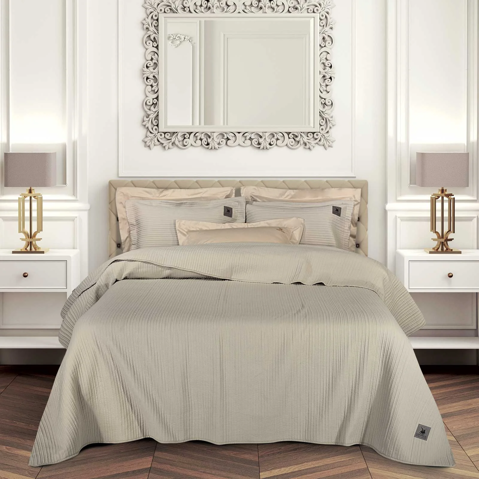 Φωτογραφία προϊόντος: Κουβερλί 240x250 King Greenwich Polo Club Essential 4455 Taupe 100% Microsatin