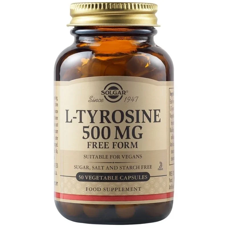 Φωτογραφία προϊόντος: Solgar L-Tyrosine 500mg Σκεύασμα Τυροσίνης Για Την Ενίσχυση Της Καλής Διάθεσης & Της Διανοητικής Εγρήγορσης 50 Φυτικές Κάψουλες