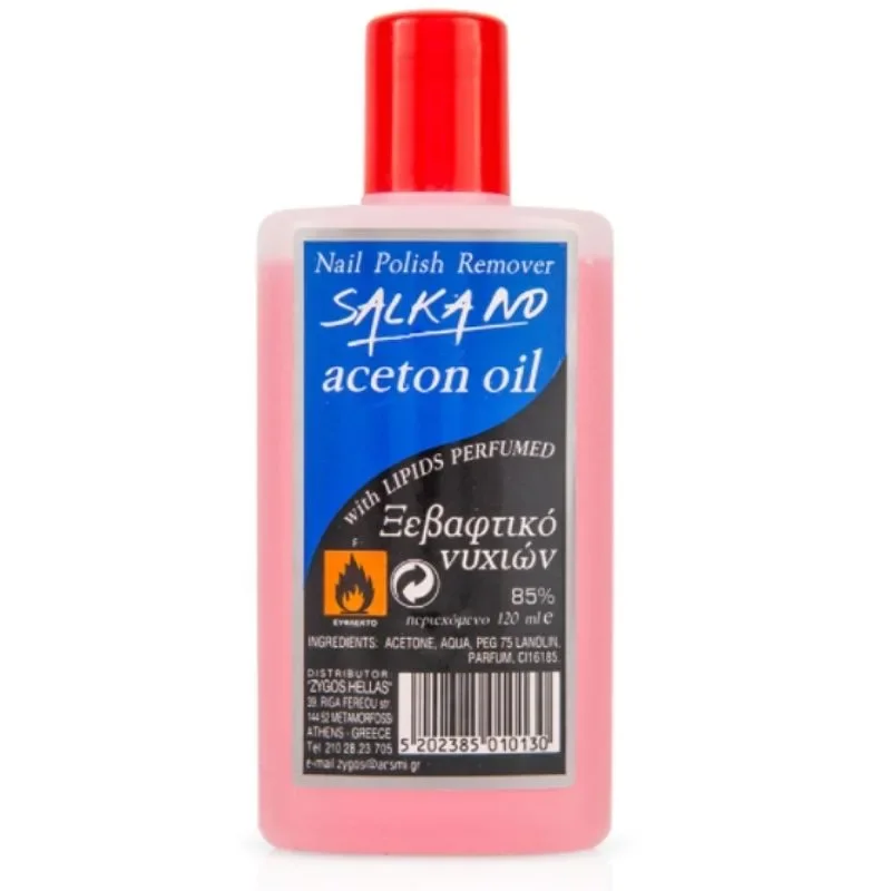 Φωτογραφία προϊόντος: Salkano Acetone Oil Ξεβαφτικό Νυχιών με Ακετόνη 85% 120ml