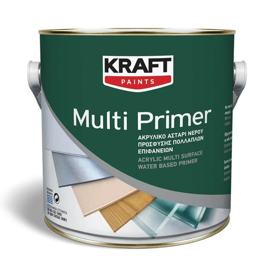 Φωτογραφία προϊόντος: KRAFT MULTI PRIMER - Αστάρι Πολλαπλών Εφαρμογών Νερού Λευκό 0,75L