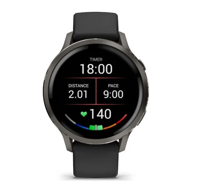 Φωτογραφία προϊόντος: Garmin Venu 4 3.05 cm (1.2") AMOLED 41 mm Digital 390 x 390 pixels Touchscreen Black Wi-Fi GPS (satellite)