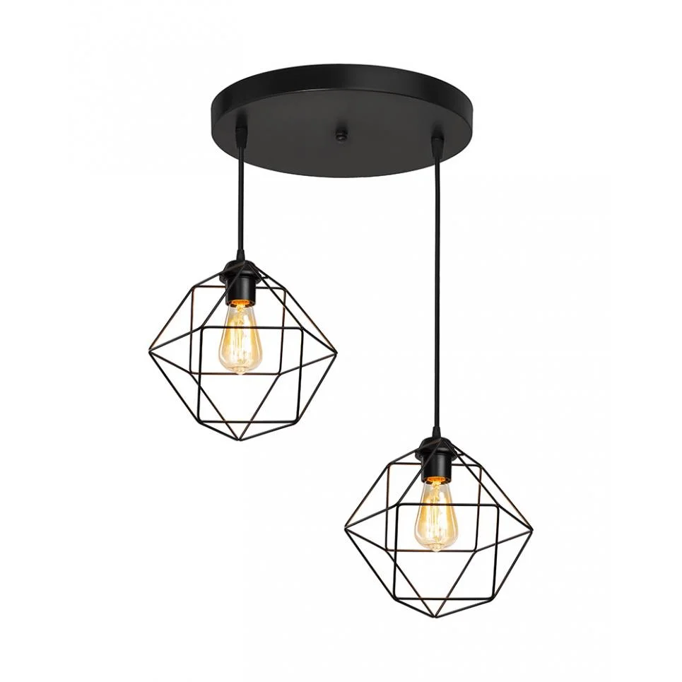 Φωτογραφία προϊόντος: Heronia DM-03PENDEL 2/L BLACK ΚΡΕΜΑΣΤΟ ΑΝΙΣΟΠΕΔΟ ΠΟΛΥΓΩΝΟ ΜΕΤΑΛΛΙΚΟ