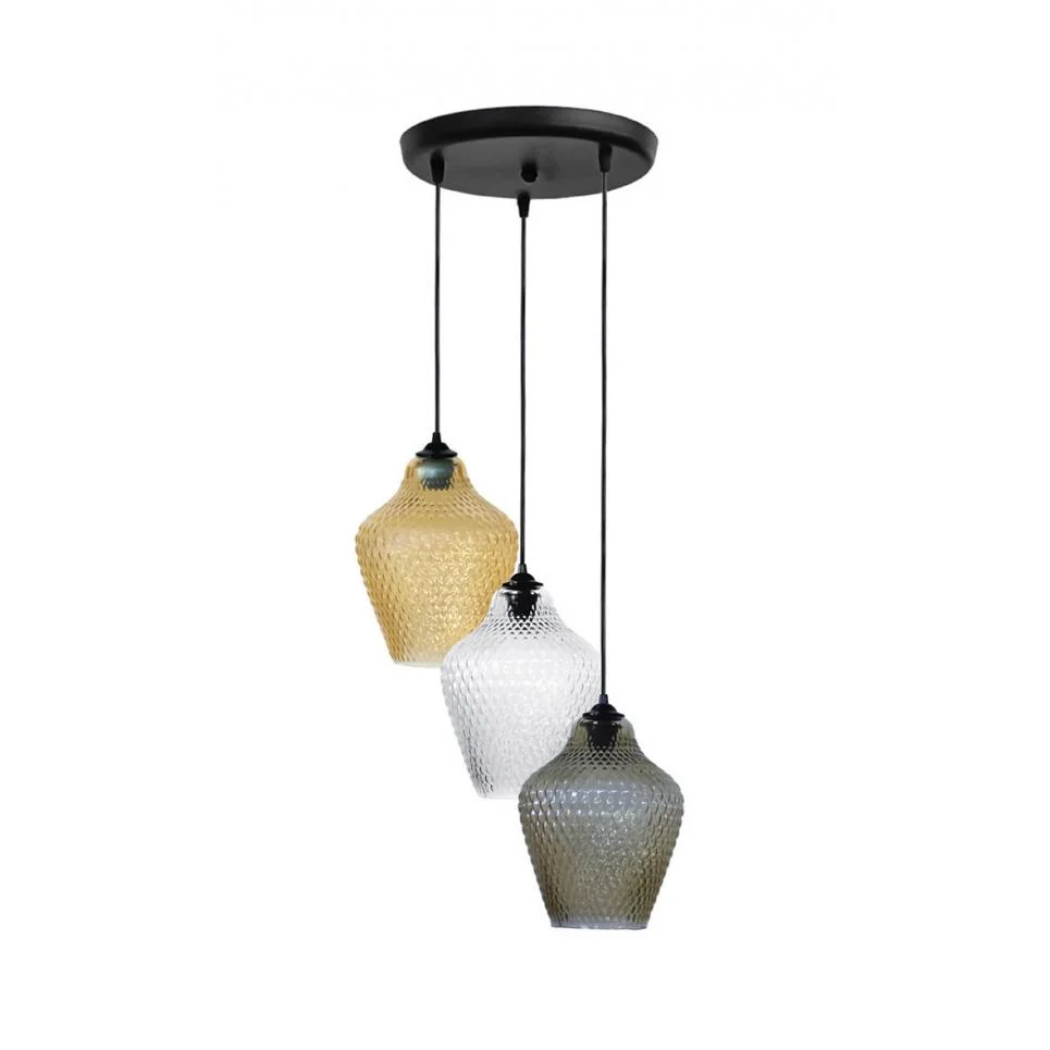 Φωτογραφία προϊόντος: Heronia GL-5090/3L PENDEL BLACK-TRICOLORE ΚΡΕΜΑΣΤΟ