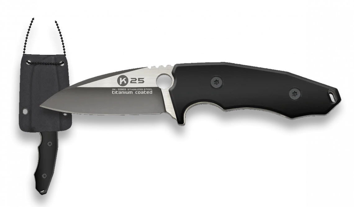 Φωτογραφία προϊόντος: ΜΑΧΑΙΡΙ K25 black G10 knife. Blade: 7 cm, 32602