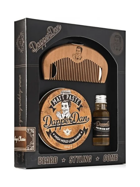 Φωτογραφία προϊόντος: Dapper Dan Gift Set - Beard Oil 15ml - Matt Paste 100ml - Χτενάκι