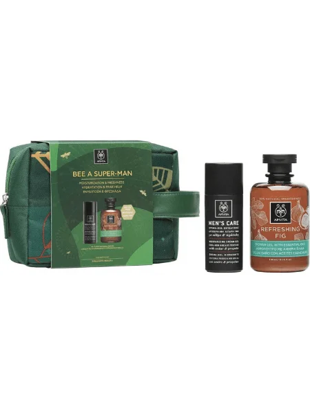 Φωτογραφία προϊόντος: Apivita Bee a Super Man Set - Gel Ενυδάτωσης 50ml + Αφρόλουτρο 300ml