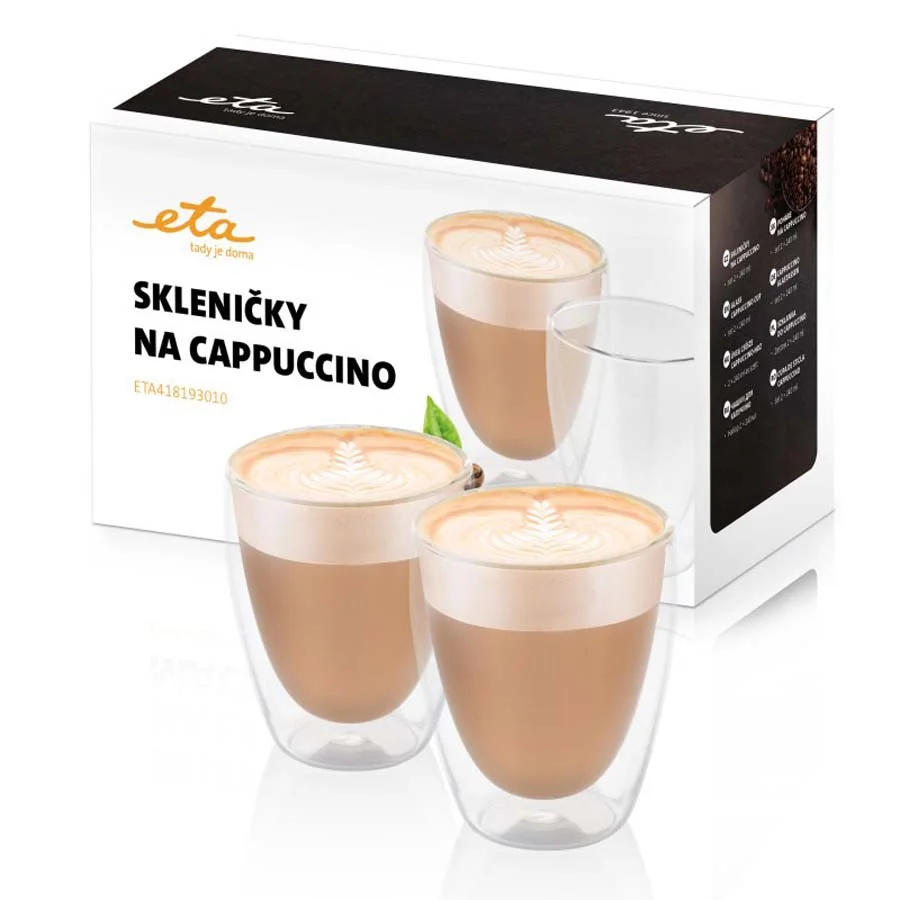 Φωτογραφία προϊόντος: ETA 4181 93010 Σετ Ποτήρια Cappuccino από βοριοπυριτικό γυαλί 240ml (2τεμ)