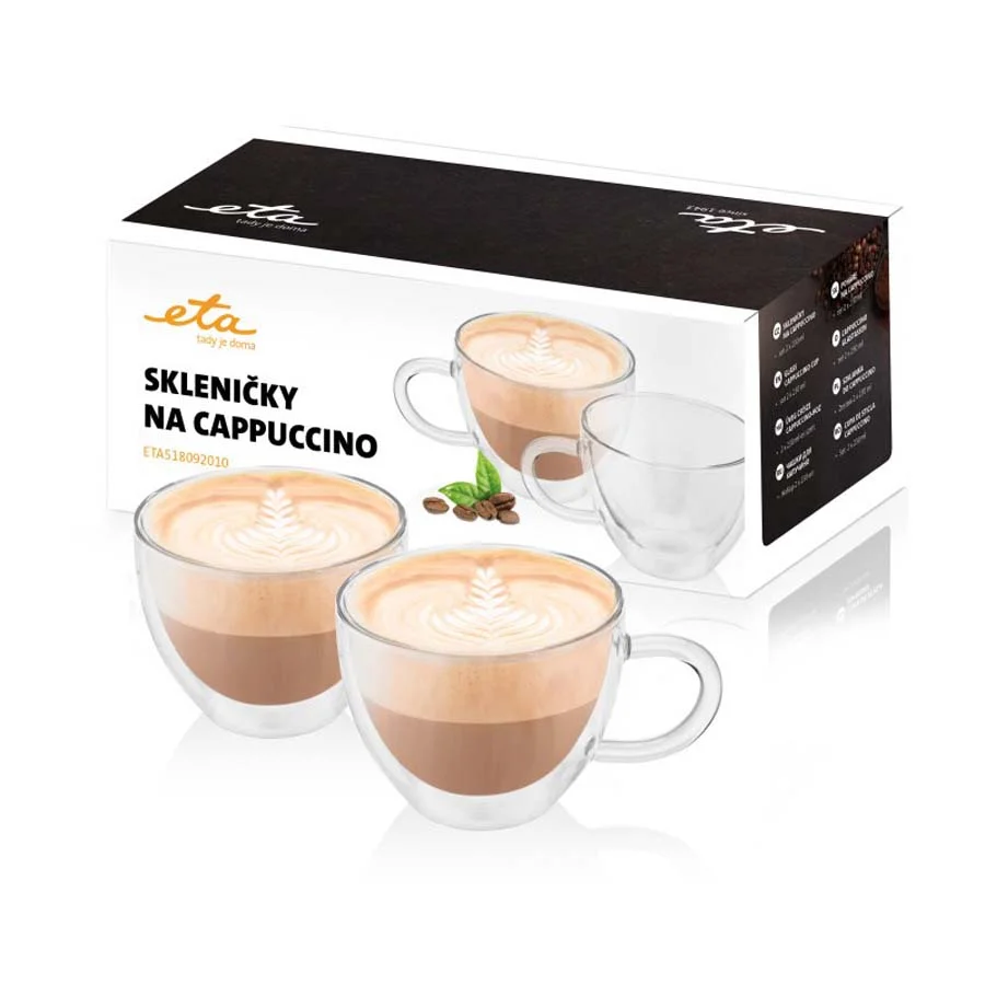 Φωτογραφία προϊόντος: ETA 5180 92010 Σετ Ποτήρια Cappuccino από βοριοπυριτικό γυαλί 230ml (2τεμ)