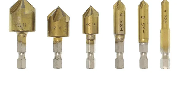 Φωτογραφία προϊόντος: Σετ φρέζες HSS 5 flute για διάτρηση ξύλου και σιδήρου 6-19mm 6 τεμάχια OEM