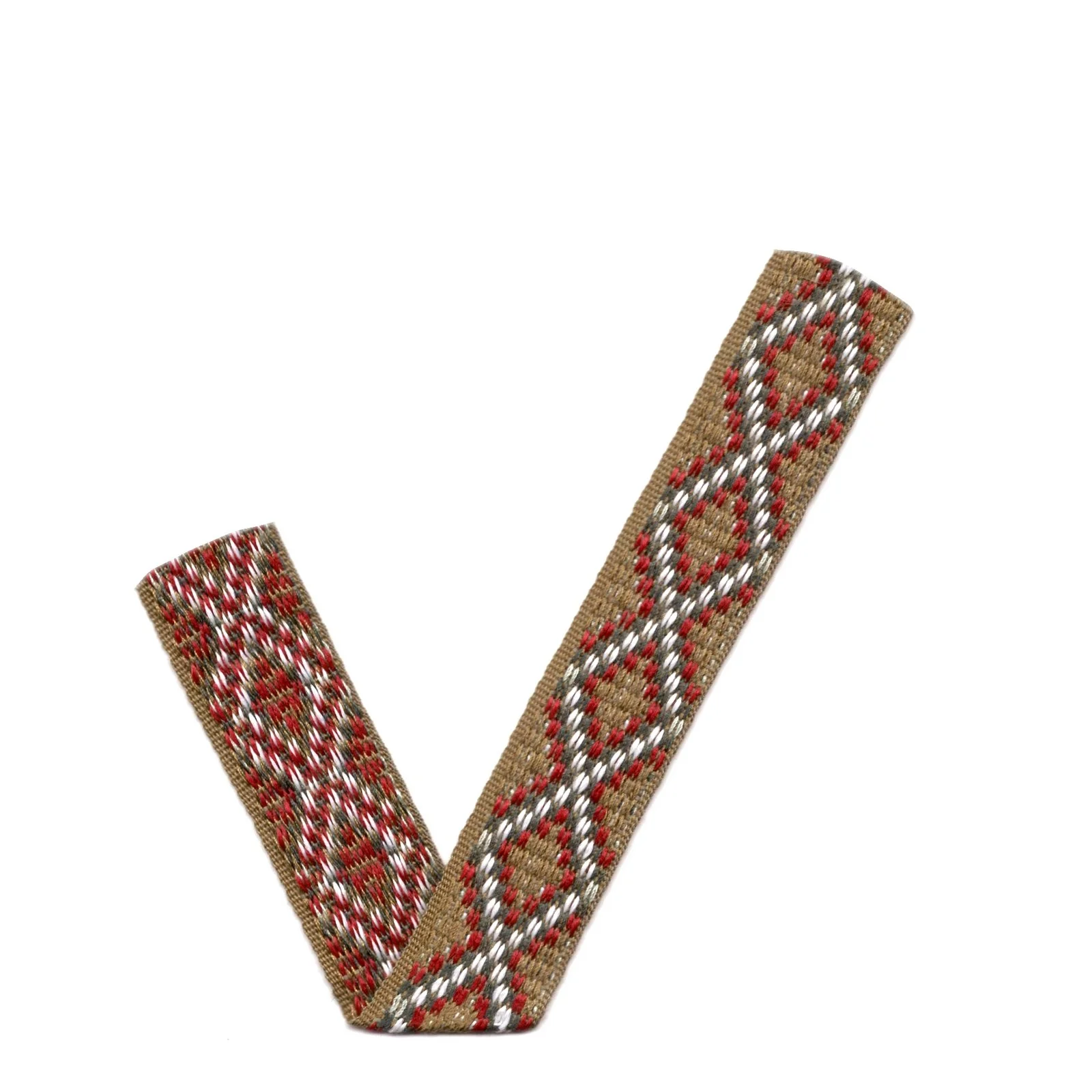 Φωτογραφία προϊόντος: Ribbon Rhombus Big Olive - White - Red - Green Cross 2 Cm