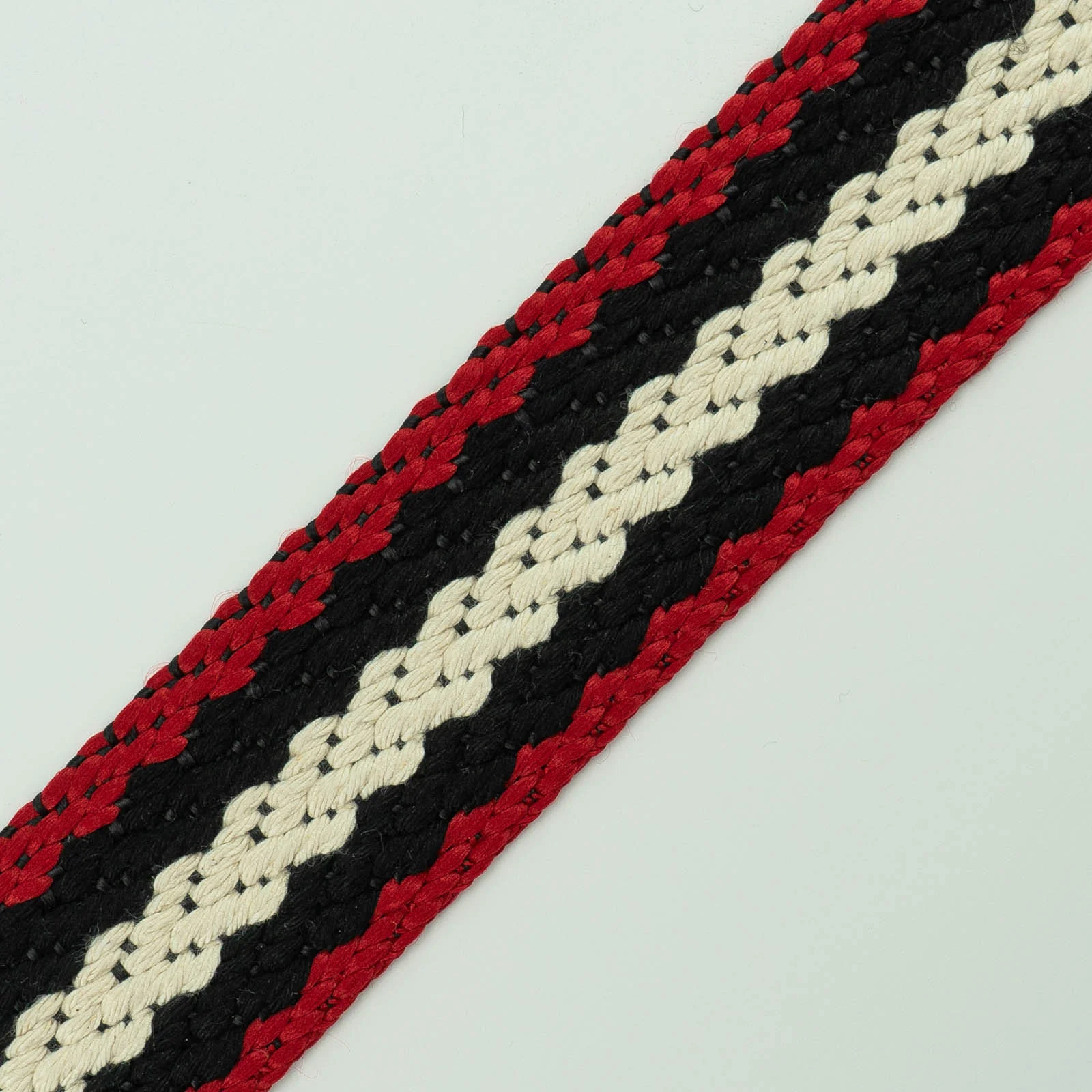 Φωτογραφία προϊόντος: Tape Belt Herringbone Woven Red - White - Black 4 Cm