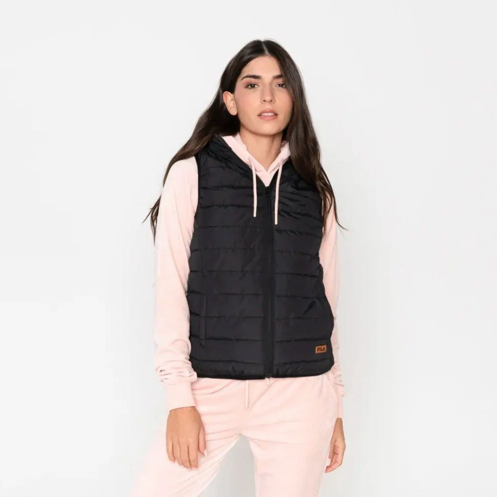 Φωτογραφία προϊόντος: Fila Alice Κοντό Γυναικείο Αμάνικο Puffer Μπουφάν Μαύρο (APJC0032-BLACK)