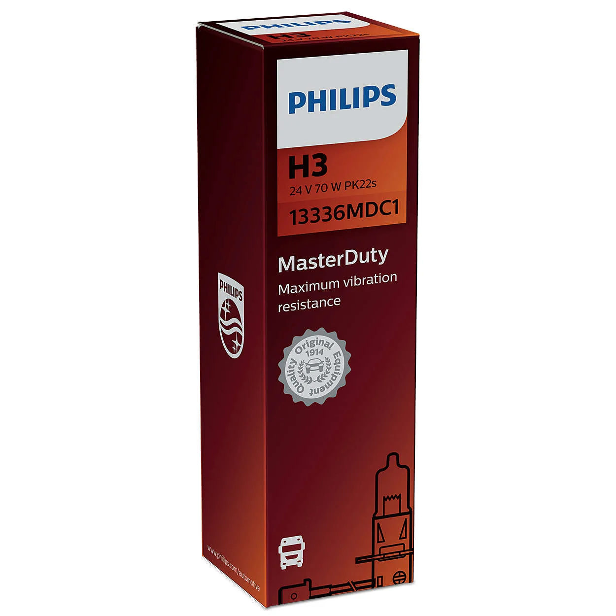 Φωτογραφία προϊόντος: PHILIPS H3 24V 70W PK22s MasterLDuty C1 1τμχ 13336MDC1