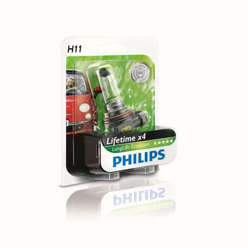 Φωτογραφία προϊόντος: PHILIPS H11 12V 55W PGj19-2 LongerLife ECOVision 12362LLECOB1 1τμχ