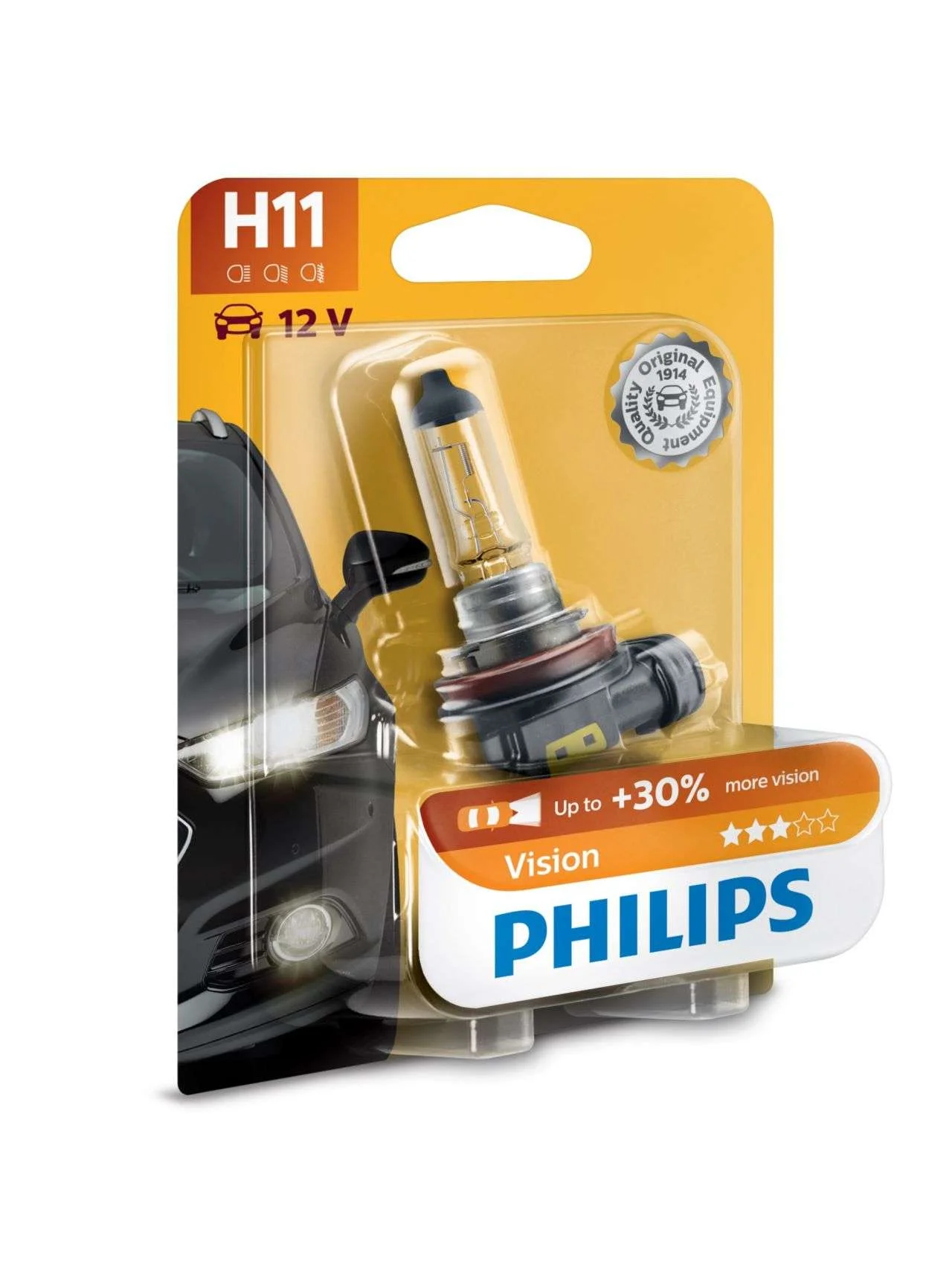 Φωτογραφία προϊόντος: PHILIPS H11 12V 55W PGj19-2 Vision + 30% ΠΕΡΙΣΣΟΤΕΡΟ ΦΩΣ (12362PRB1) 1τμχ