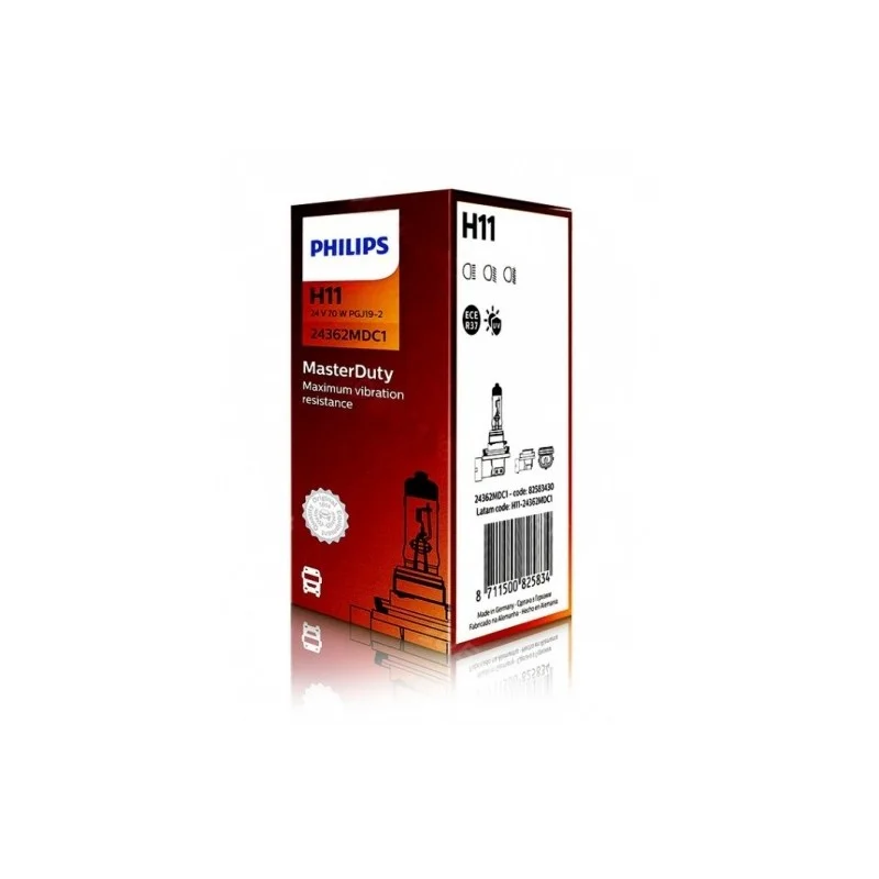 Φωτογραφία προϊόντος: PHILIPS H11 24V 70W Master Duty (24362MDC1) 1τμχ