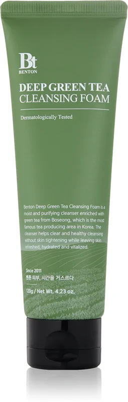 Φωτογραφία προϊόντος: Benton Deep Green Tea Cleansing Foam ενυδατικός καθαριστικός αφρός με πράσινο τσάι 120gr