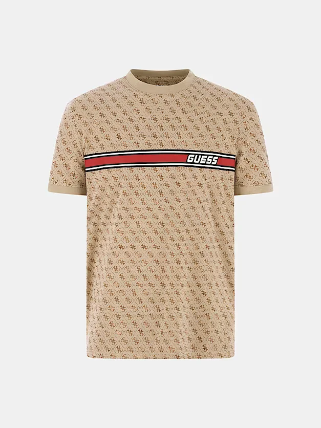 Φωτογραφία προϊόντος: Guess Μπέζ T-Shirt Με Λογότυπα σε όλη την επιφάνεια Μπεζ