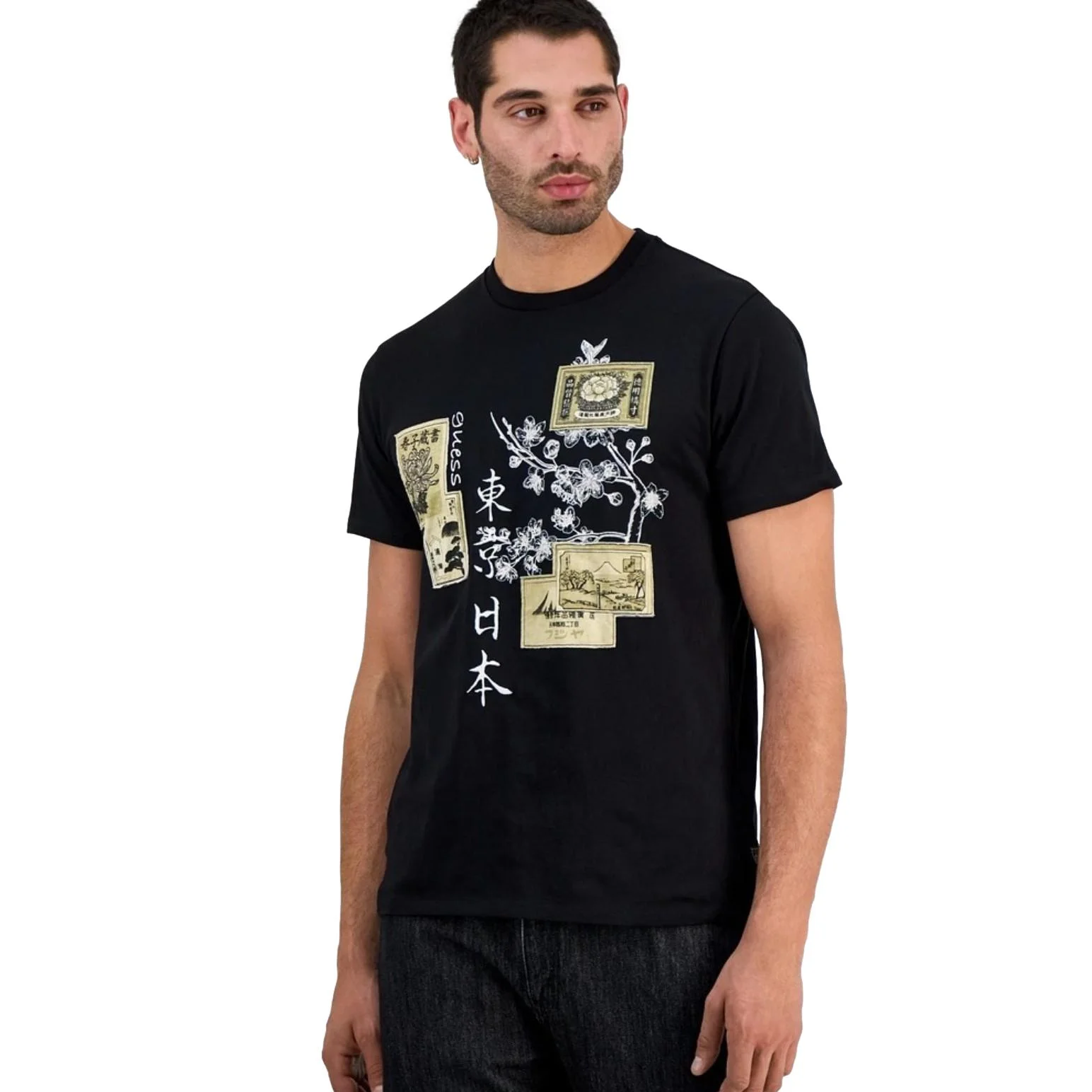 Φωτογραφία προϊόντος: T-Shirt GUESS japanese stamps μαύρο ανδρικό