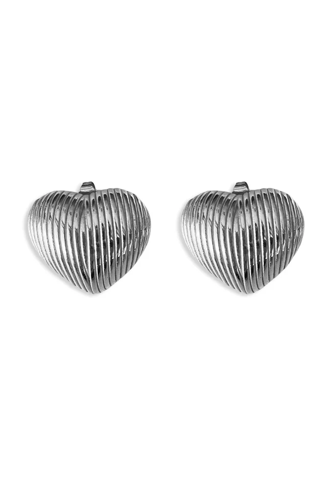 Φωτογραφία προϊόντος: Regalis Mortal Silver Heart Steel Earrings
