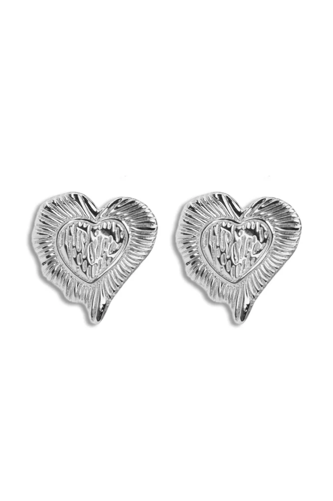 Φωτογραφία προϊόντος: Regalis Ping Silver Heart Steel Earrings