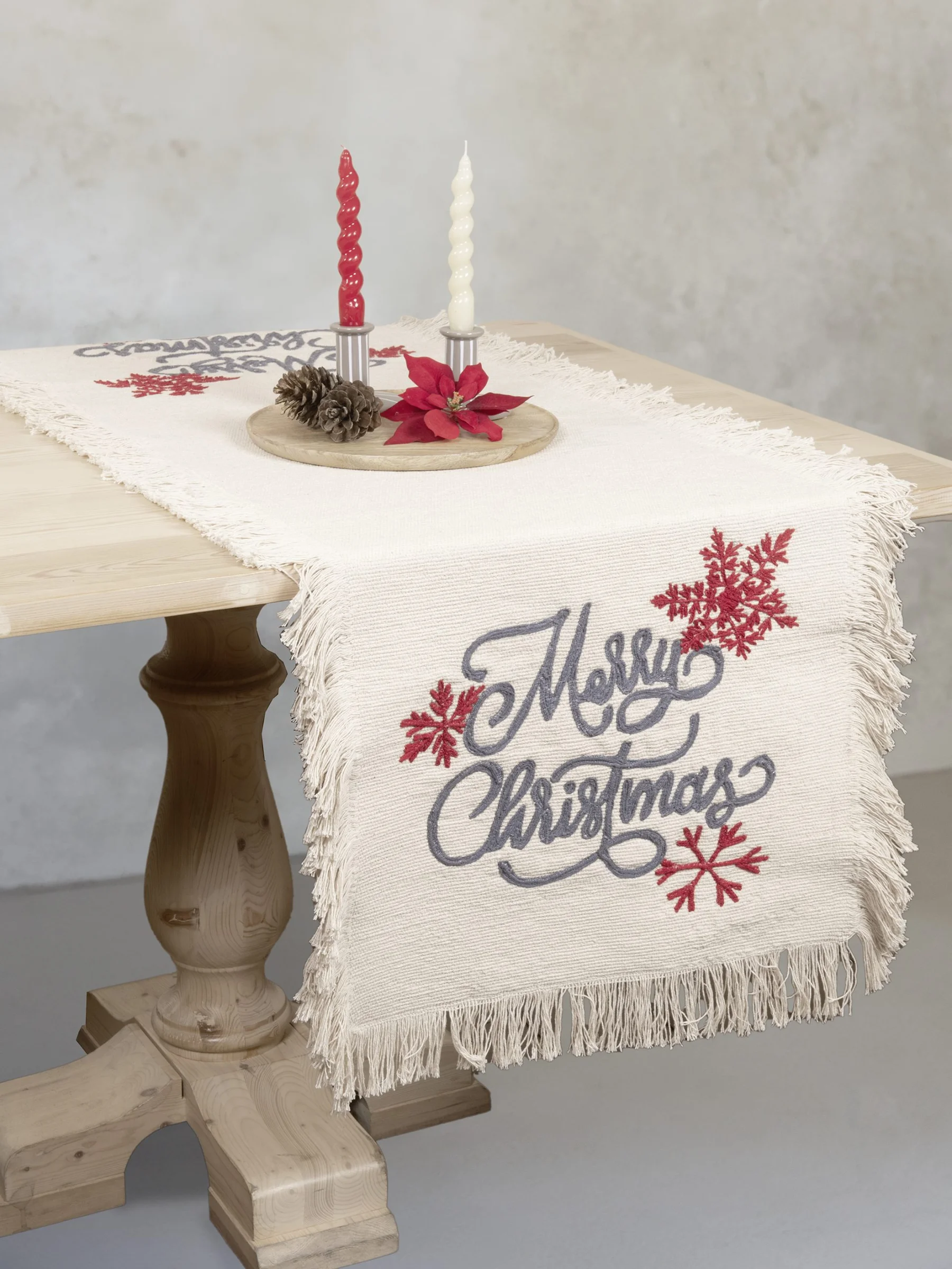 Φωτογραφία προϊόντος: Ράνερ 45x150 Christmas Nima Charm Beige 100% βαμβακερό