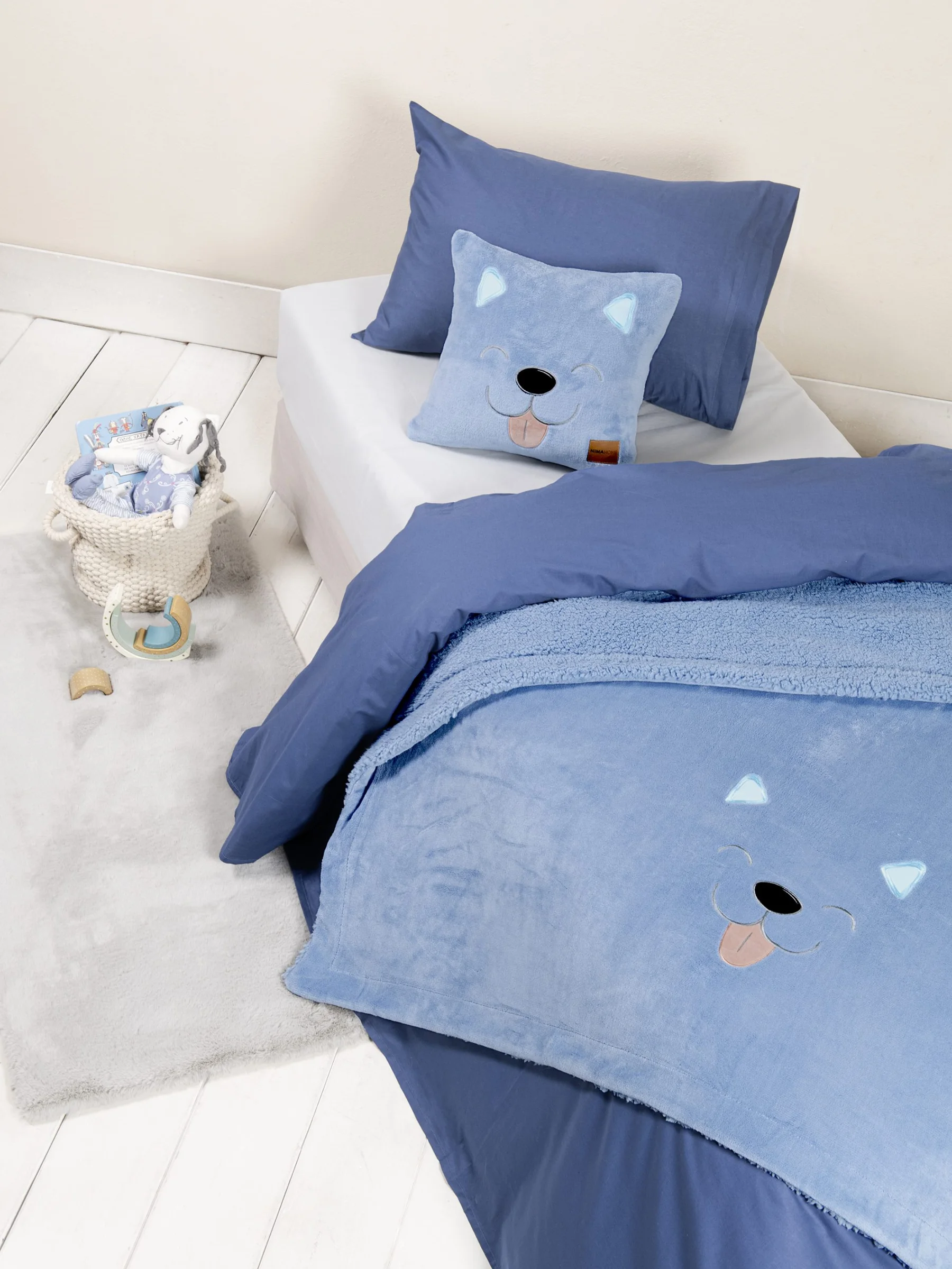 Φωτογραφία προϊόντος: Κουβέρτα 160Χ220 Μονή Fleece Nima Tony Blue 100% Πολυέστερ