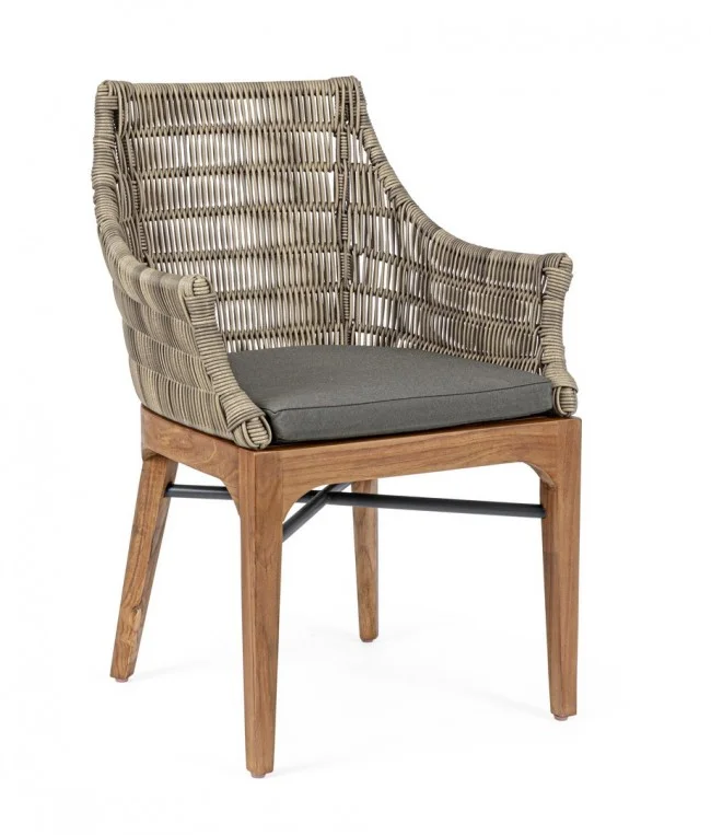 Φωτογραφία προϊόντος: KARE Καρέκλα Τραπεζαρίας Εξωτερικού Χώρου Keilani Γκρι/Natural 60x58,5x85εκ. - Γκρι - 60Μx59Πx85Υ