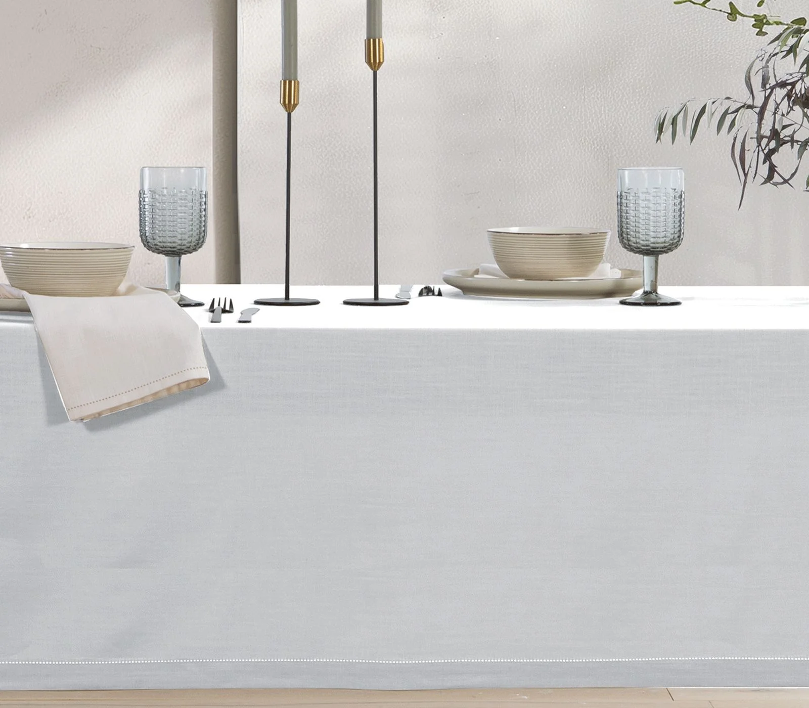 Φωτογραφία προϊόντος: Nef-Nef Homeware ΤΡΑΠΕΖΟΜΑΝΤΗΛΟ ΒΑΜΒ.STEADY 150X180 WHITE