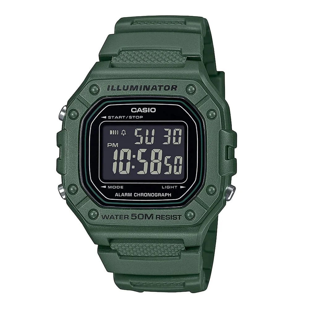Φωτογραφία προϊόντος: CASIO Standard Green Rubber Strap W-218H-3BVEF