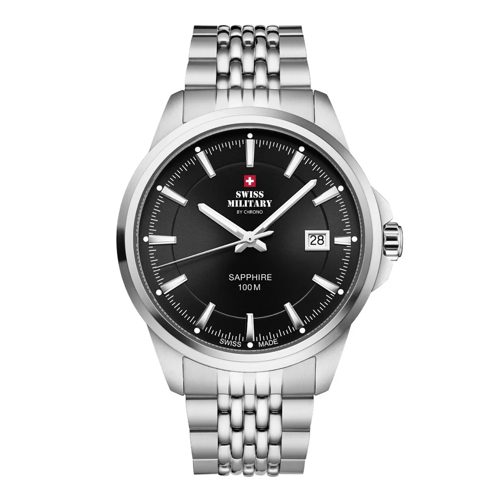 Φωτογραφία προϊόντος: SWISS MILITARY by Chrono Swiss Made Stainless Steel Bracelet Watch SM34104.01