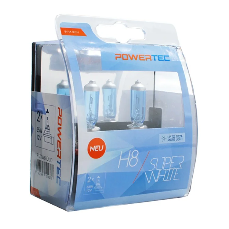 Φωτογραφία προϊόντος: M-tech H8 12V 55W PGJ19-1 POWERTECK SUPERWHITE 2ΤΕΜ. PTZSW8-DUO/MT