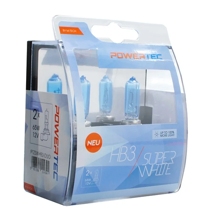 Φωτογραφία προϊόντος: M-tech HB3 12V 65W P20d POWERTECK SUPERWHITE 2ΤΕΜ. PTZSWHB3-DUO/MT