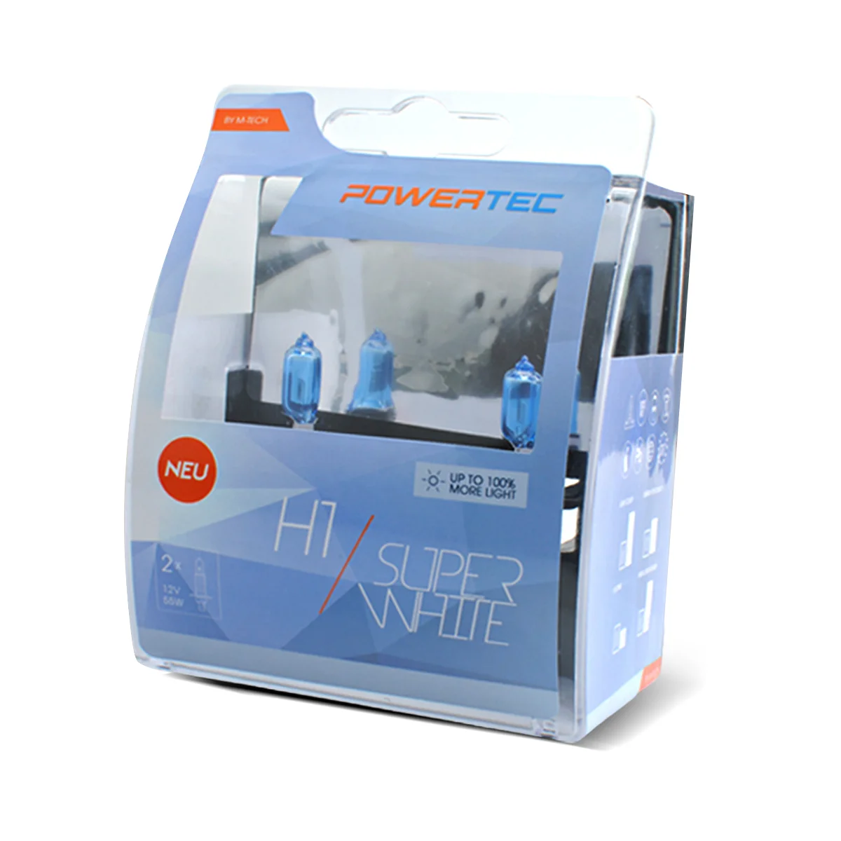 Φωτογραφία προϊόντος: M-tech H1 12V 55W 3.450K P14.5 POWERTECK SUPERWHITE 2ΤΕΜ. M-TECH PTZSW1-DUO/MT