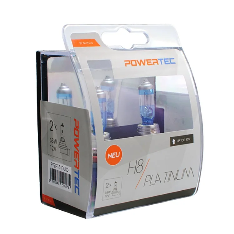 Φωτογραφία προϊόντος: M-tech H8 12V 55W 3.250K +130% PGJ19-1 POWERTECK PLATINUM 2ΤΕΜ. M-TECH PTZPT8-DUO/MT