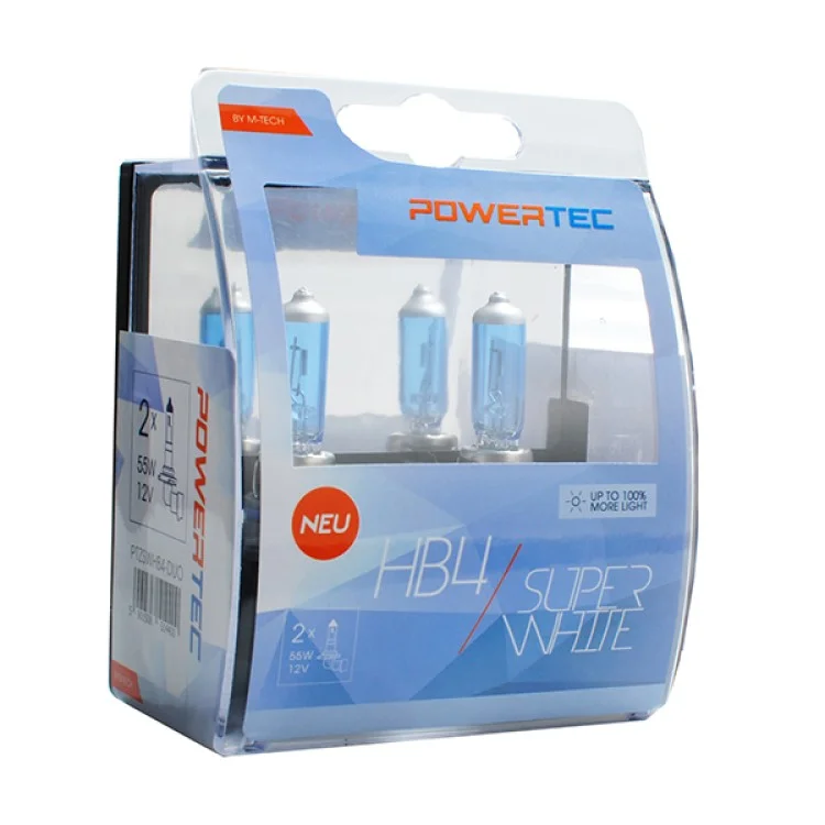 Φωτογραφία προϊόντος: M-tech HB4 12V 55W 3.450K P22d POWERTECK SUPERWHITE 2ΤΕΜ. M-TECH PTZSWHB4-DUO/MT
