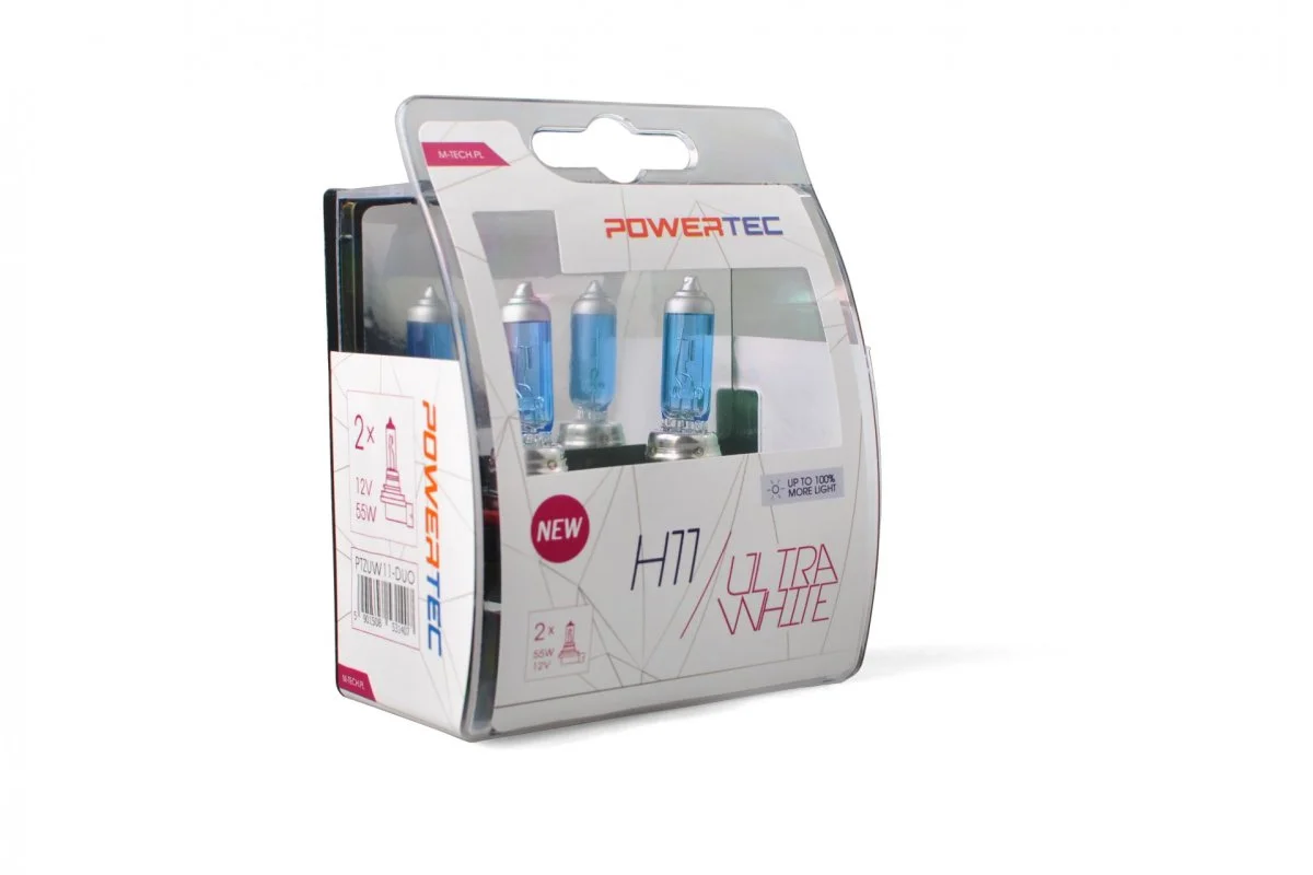 Φωτογραφία προϊόντος: M-tech H11 12V 55W PGJ19-2 POWERTEC ULTRA WHITE 2ΤΕΜ. M-TECH PTZUW11-DUO/MT