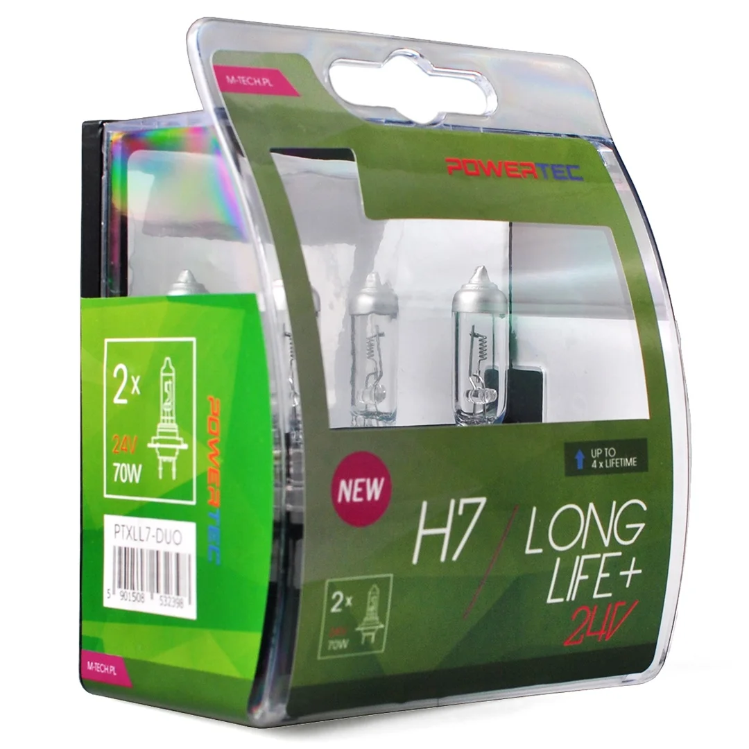 Φωτογραφία προϊόντος: M-tech H7 24V 70W PX26d POWERTEC LONG LIFE ΑΛΟΓΟΝΟΥ BLISTER 2ΤΕΜ. M-TECH PTXLL7-DUO/MT