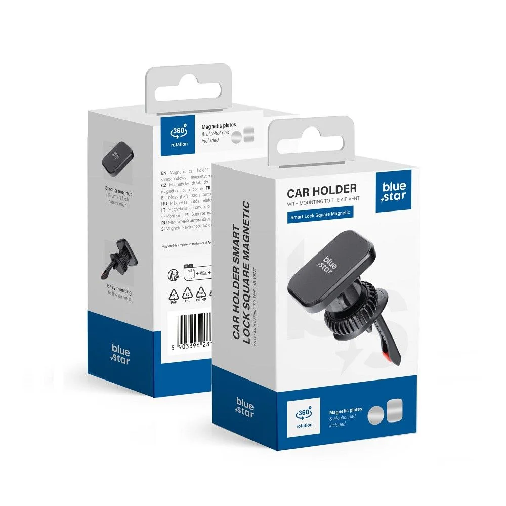 Φωτογραφία προϊόντος: . BLUE STAR SMART LOCK SQUARE magnetic air vent holder black