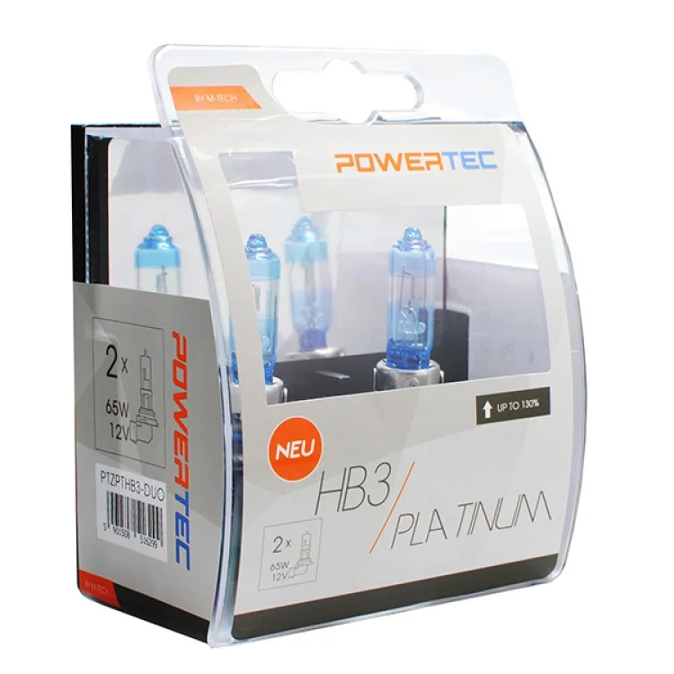 Φωτογραφία προϊόντος: M-tech HB3 12V 65W 3.250K +130% P20d POWERTECK PLATINUM 2ΤΕΜ. M-TECH PTZPTHB3-DUO/MT
