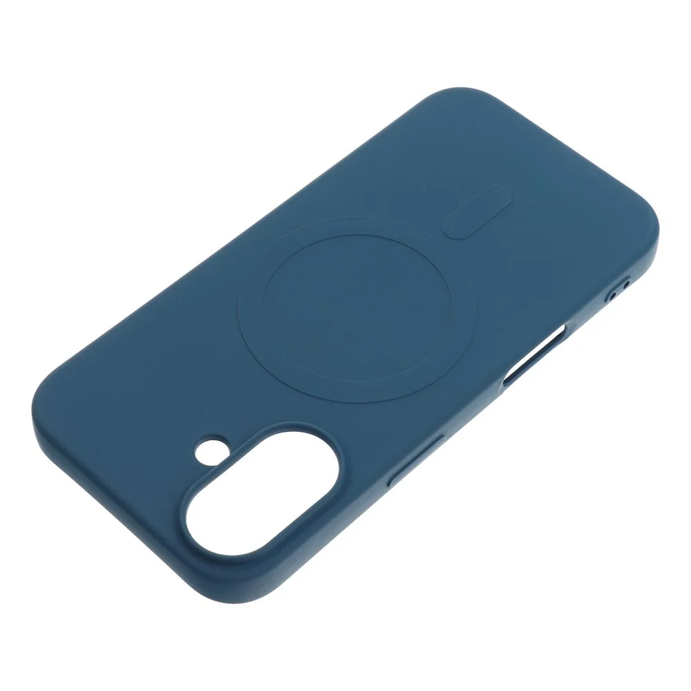 Φωτογραφία προϊόντος: . SILICONE MAG COVER (big hole) case compatible with MagSafe for IPHONE 16 Pro blue