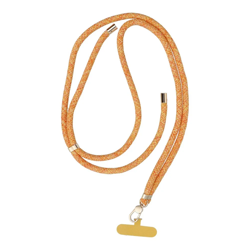 Φωτογραφία προϊόντος: SWING (8mm) pendant for the phone with adjustable length / cord length 165cm (max 82.5cm in the loop) / on the shoulder or neck - orange-white