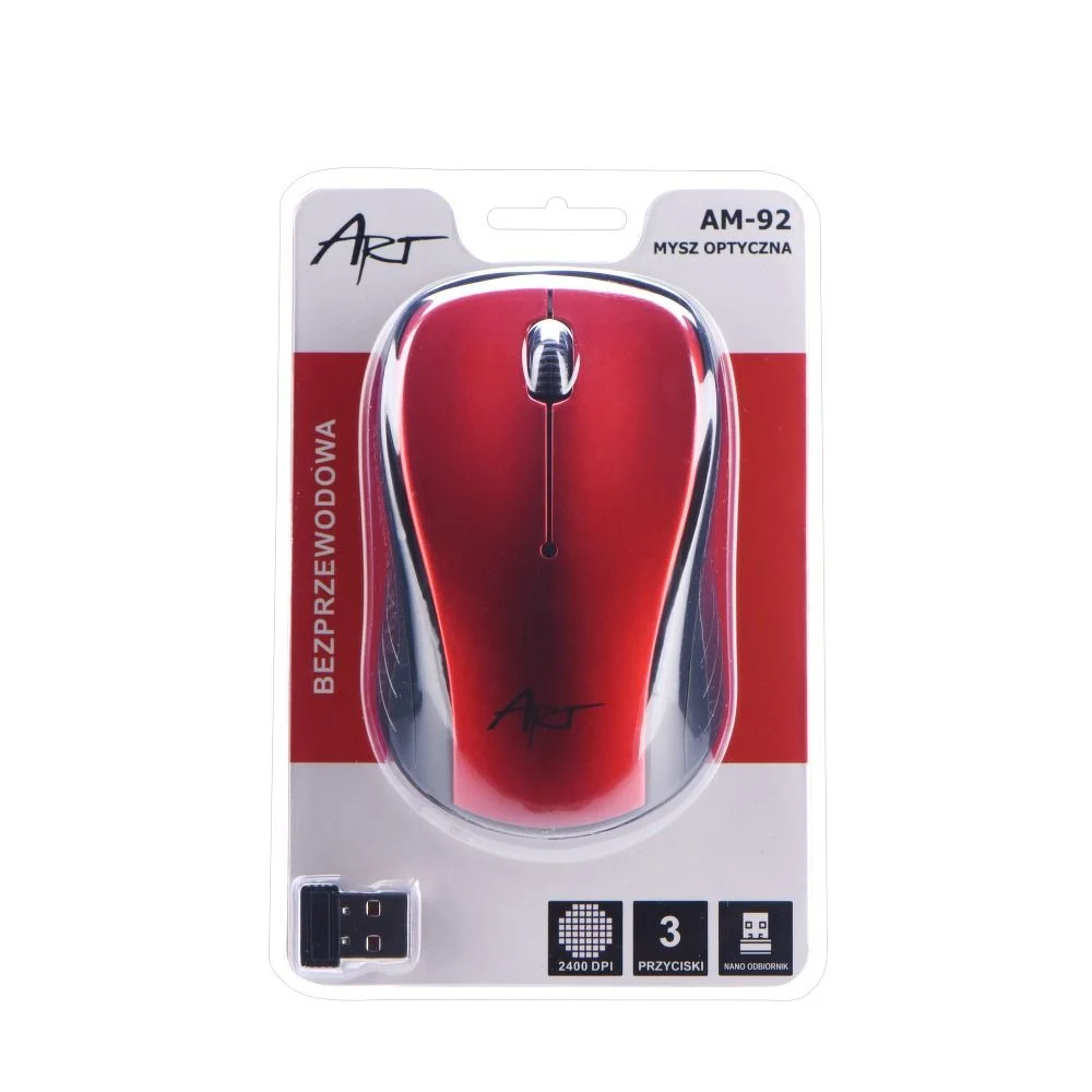 Φωτογραφία προϊόντος: . ART wireless computer mouse 2400 dpi AM-92 red