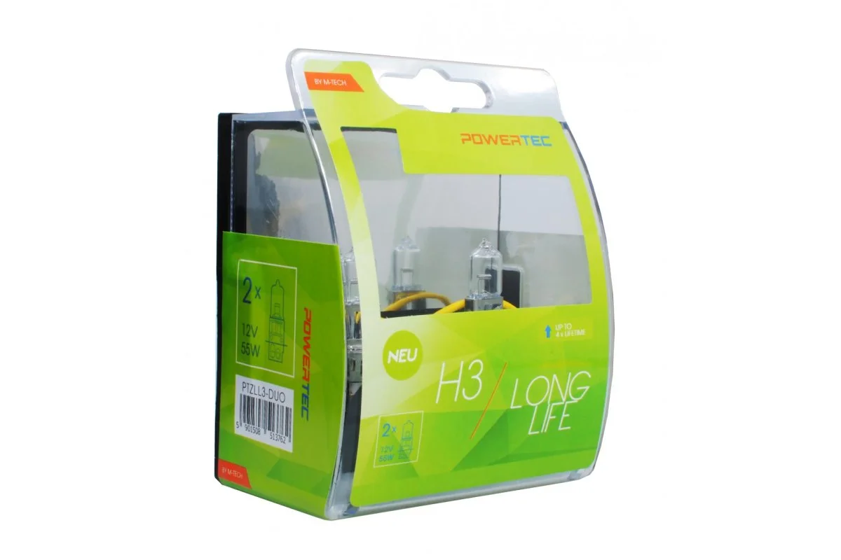 Φωτογραφία προϊόντος: M-tech H3 12V 55W P22s POWERTEC LONG LIFE (up to 3.200k) ΑΛΟΓΟΝΟΥ M-TECH - 2ΤΕΜ. PTZLL3-DUO/MT