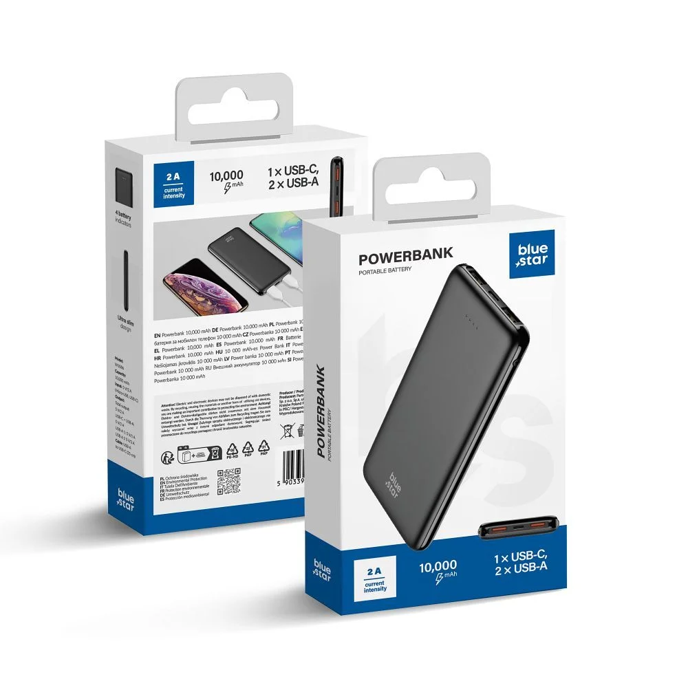 Φωτογραφία προϊόντος: BLUE STAR powerbank 10000 mAh 2A W1086 black