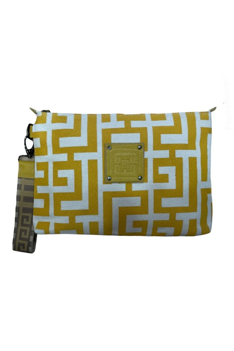 Φωτογραφία προϊόντος: Midneto Ifigenia Beige Yellow Labyrinth Bag