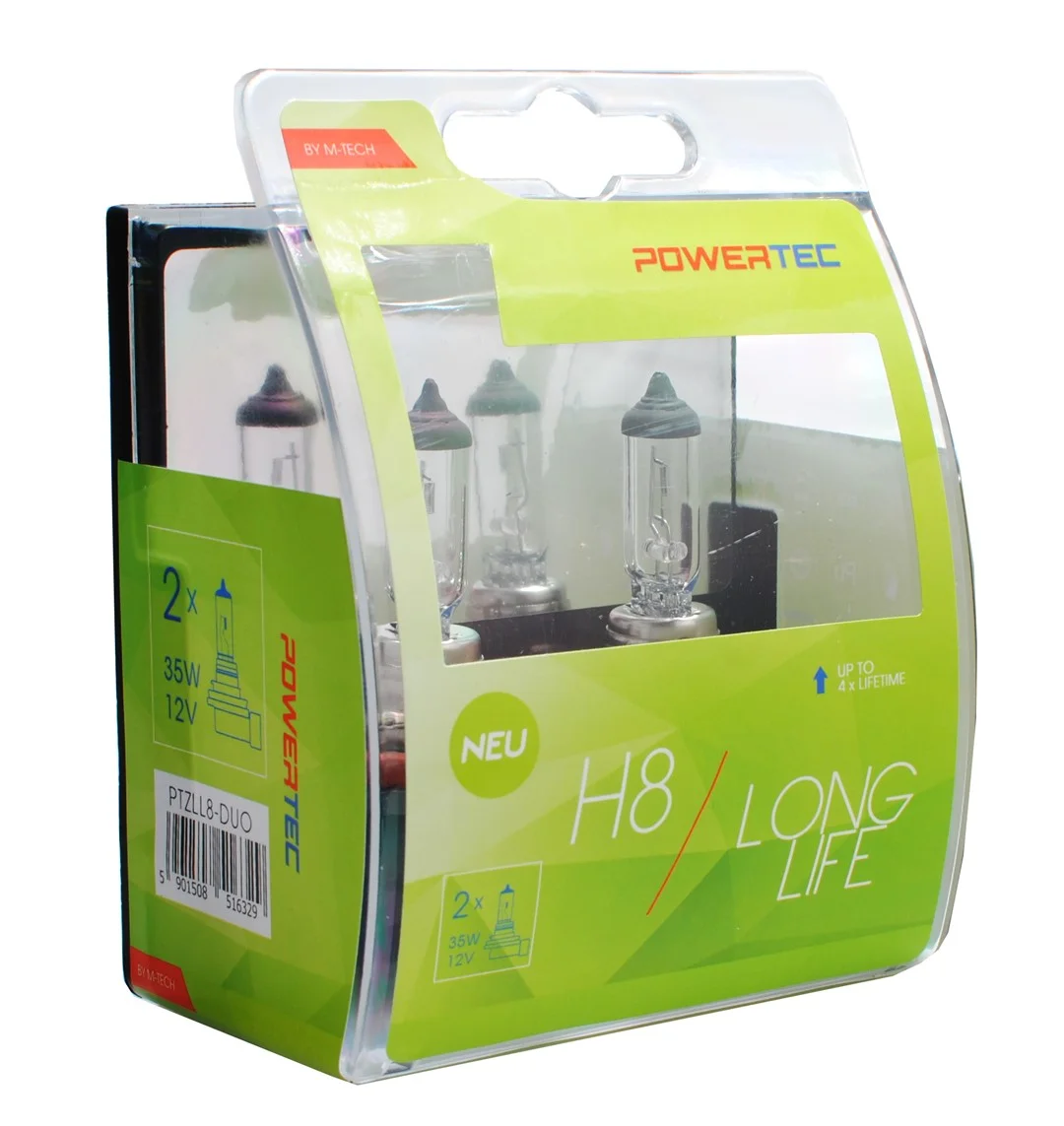 Φωτογραφία προϊόντος: M-tech H8 12V 35W PGJ19-1 POWERTEC LONG LIFE (up to 3.200k) ΑΛΟΓΟΝΟΥ M-TECH - 2 τεμ PTZLL8-DUO/MT
