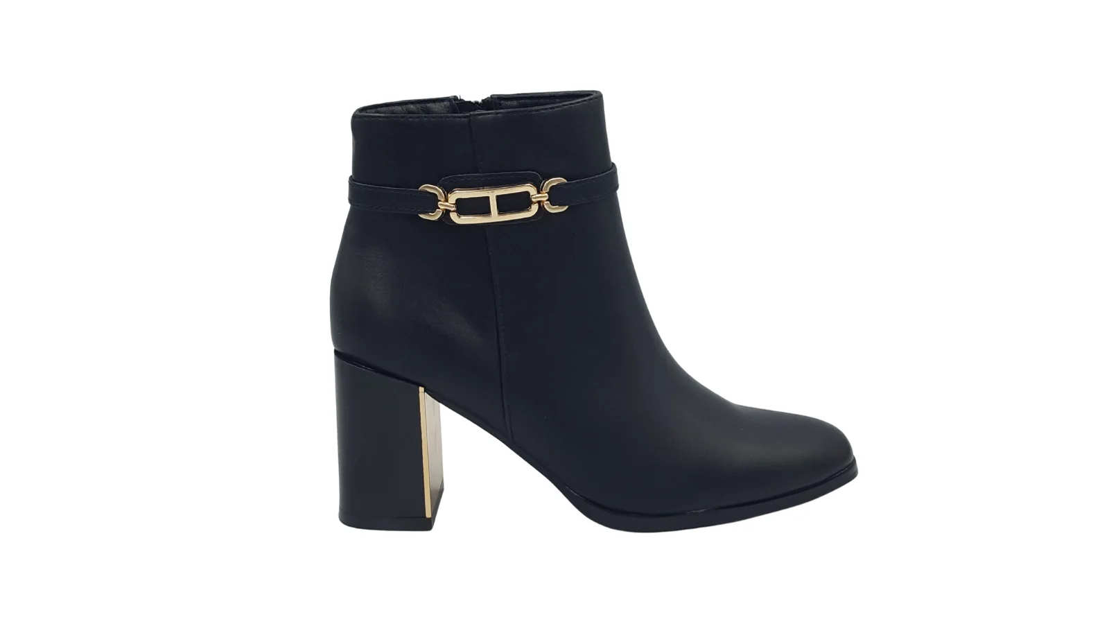 Φωτογραφία προϊόντος: Ideal Shoes Μποτάκια αστραγάλου με χοντρό τακούνι - 6382A - Μαύρα