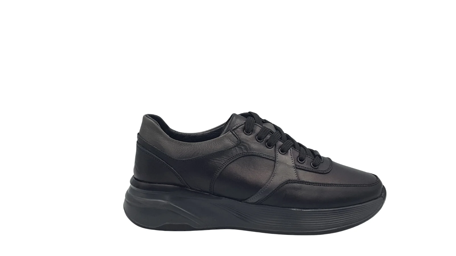 Φωτογραφία προϊόντος: Ανδρικά Δέρματινα Sneakers - 650 - Μαύρο